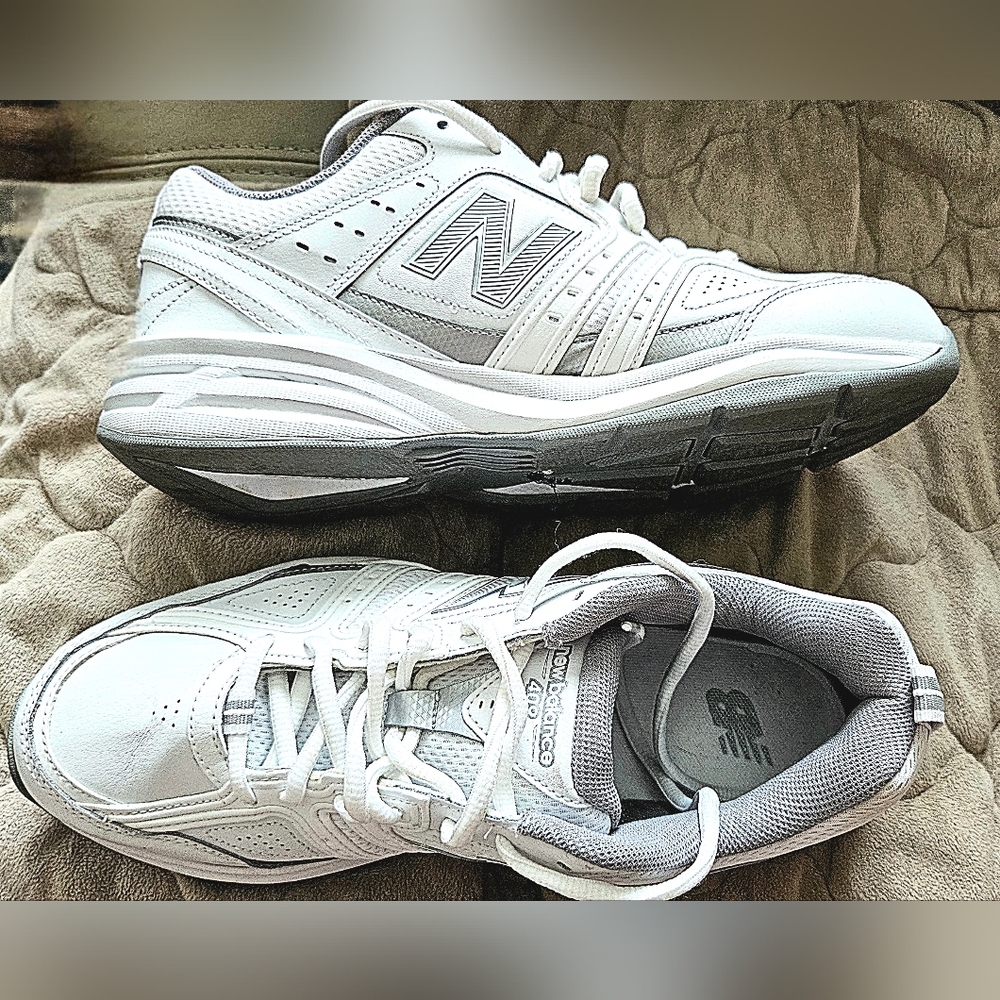 New Balance White and Gray Sneakers
